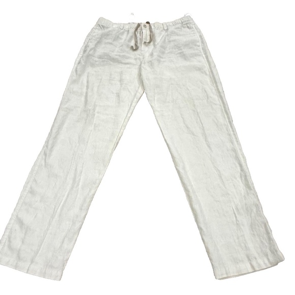 Tommy Bahama Relax 100% Linen Men's Pants; Drawstring/Elastic Waist; Cream; XXL - Picture 1 of 9